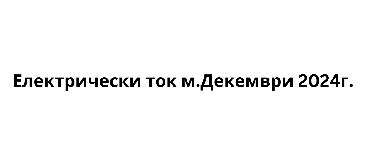 Електрически ток м.Декември 2024г.