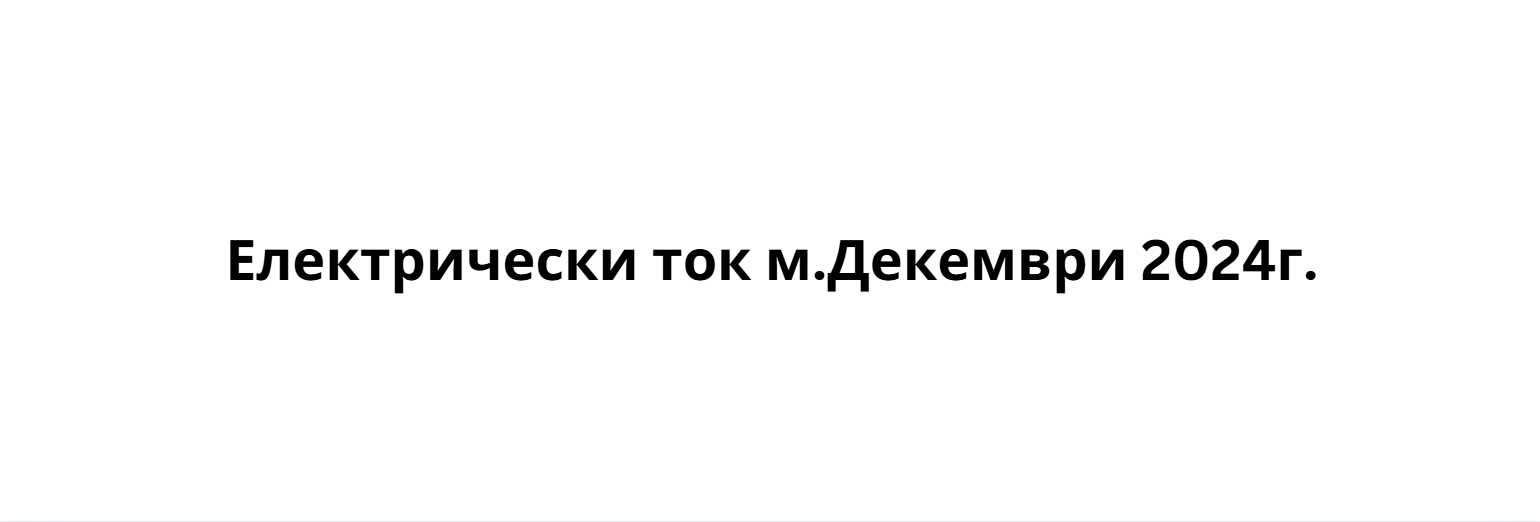 Електрически ток м.Декември 2024г.